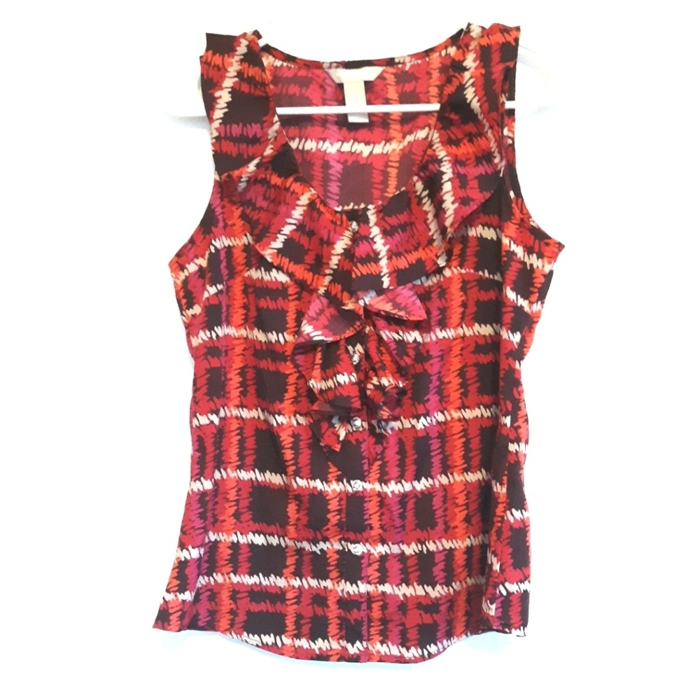 Banana republic ruffleed button down top